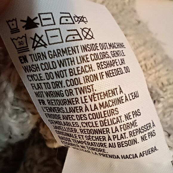 American Eagle Chunky Cropped Cardigan Oatmeal Gray Open Knit Womens M Academia - Picture 8 of 12